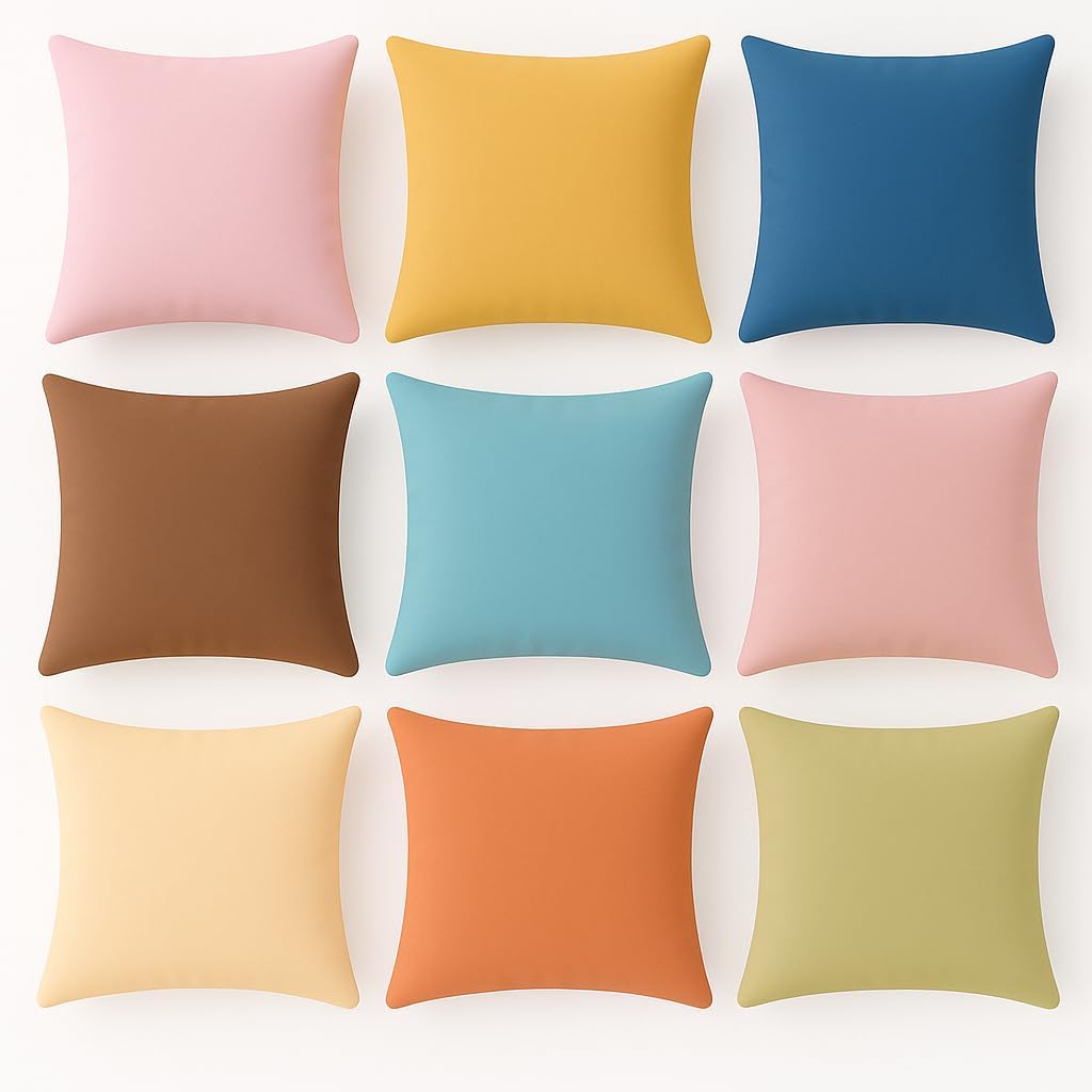 9 PCS Boho Throw Pillowcase 18x18 Inch Square Bohemia Earthy Classroom Calm Down Corner Calming Throw Pillow Covers Reading School Nursery Home Bedroom Playroom Decor Teacher Counselor (Covers Only)