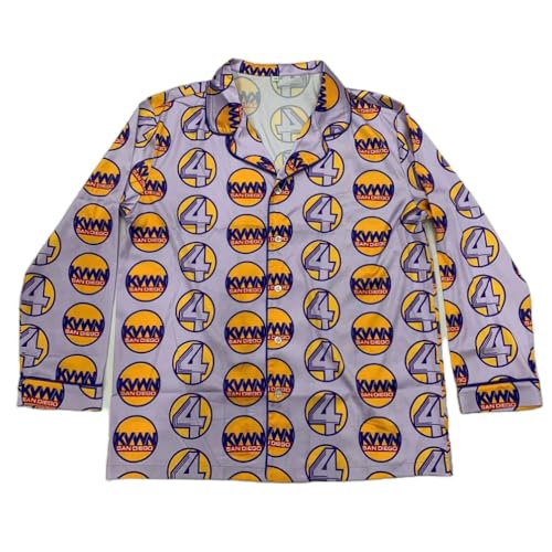 My Party Shirt Ron Burgundy Channel 4 News Team Pajamas - KVWN San Diego Everyday Loungewear & Costume - Movie Gift Satin Set3