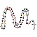 TALISMAN4U Catholic Rosary Necklace Colorful Polymer Beads Virgin Mary Centerpiece Jesus Crucifix Holy Land Gift