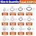 NexSync 320-Piece Aluminum Oil Drain Plug Crush Washer Assortment Kit (12 Sizes M5-M20) - Universal Fit for Honda/Acura Civic/Accord/CR-V, OEM 94109-14000 Replacement