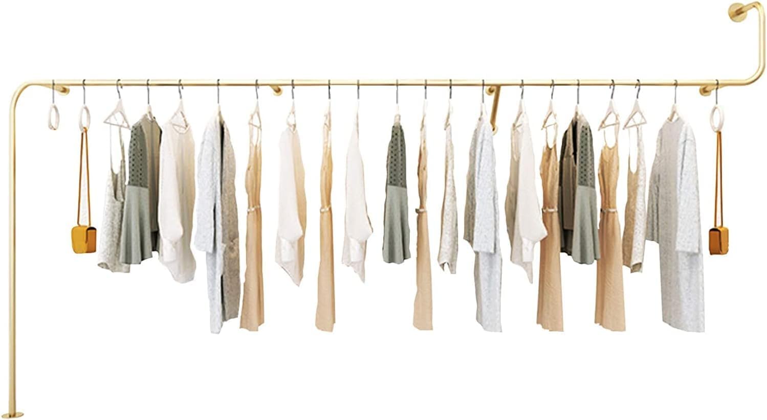 HPTHLY Stylish Iron Wall-Mounted Clothing Rack, 250Cm Ceiling Hook For Retail, Men'S Hanger, Durable Metal Design For Boutique Or Store Display,B-300 Cm (B-300 Cm)