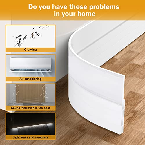 Image of EXTSUD Adhesive Under Door Sweep Weather Stripping Soundproof Rubber Bottom Seal Strip Draft Stopper Draught Excluder