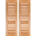 Ekena Millwork RWL18X055UNP Exterior Real Wood Pine Open Louvered Shutters (Per Pair), Unfinished, 18"W x 55"H