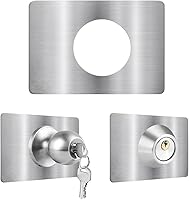 Vista 10 de Placa de Refuerzo de Perilla/Cerrojo de Seguridad de Puerta Negro Mate, Juego de Reparación y Cobertura de Fijación de Cerradura de Puerta, Refuerzo