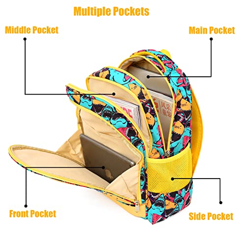 Dorlubel Boys Shark Backpack Set With Lunch Box, School Book Bag For Kids Elementary Preschool(Shark Jaw) #TOP3