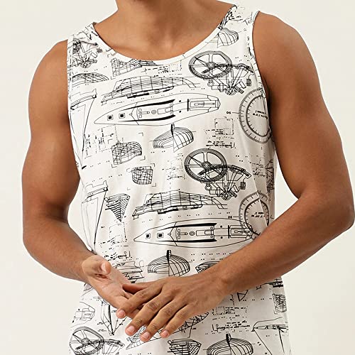 Image of Diversify Men's Cotton Sleeveless Regular Fit Printed Vest