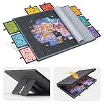 Lavievert 2000 Piece Tilting Jigsaw Puzzle Board with 8 Colorful Drawers & Cover, Foldable Jigsaw Puzzle Table with 4 Angle Adjustable Built-in Easel/Stand, Lightweight Tables for Adults