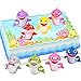 Hilloly 8 Pezzi Mini Figurine, Mini Action Cake Toppers, Squalo Animale Mini Figurine, Compleanno Baby Shark Decorazioni Per Sea World Shark Decorazioni Festa di Compleanno, Giochi Creativi