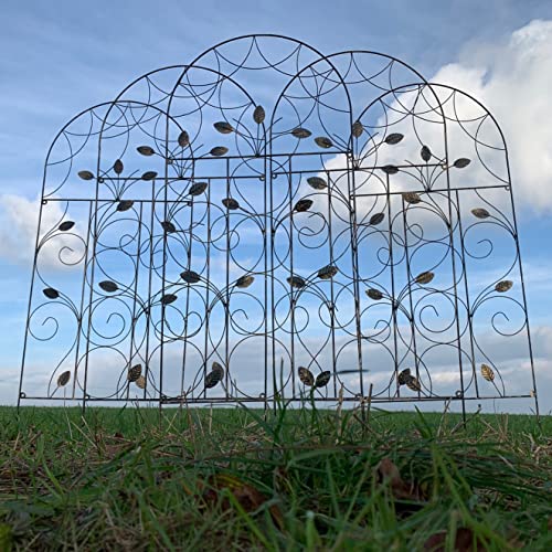 Selections Pack of 5 x Leaf Design Metal Garden Trellis (120 x 50 Centimeter) - 3