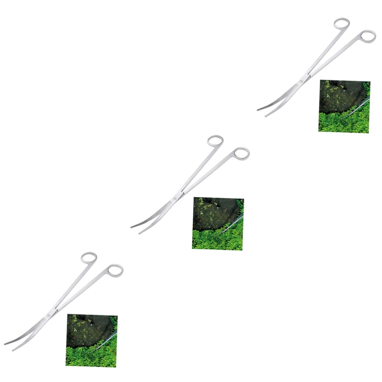 Kisangel 3stücke Edelstahl Gebogene Schere Für Aquarienpflanzen Präzise Pflanzenschneider Mit Ergonomischem Design Für Aquascaping Und Pflege Von Wasserpflanzen