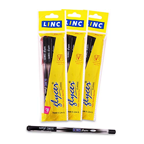 Image of Linc Glycer (0.6 mm) Ball Pen, Black, (15pcs) Glycer (0.7 mm) Ball Pen, Black, 15 pcs