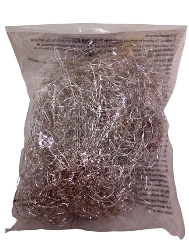 BURI Pelo de ángel rizado espumillón decoración Navidad Navidad 15 g TOP, color: plata