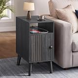 VASAGLE End Table with Charging Station