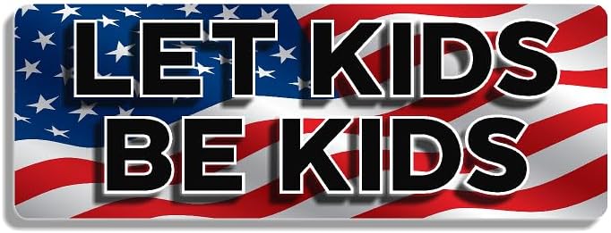 Let Kids Be Kids Vinyl Decal Sticker USA (42", American Flag)