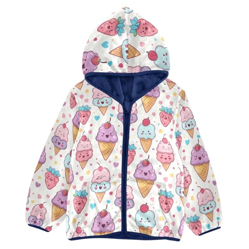 Cute Frogs Fleece Jacket Kids Boys Zip up Jacket Winter Jackets for Toddlers Thick Warm Outerwear 3-10Y