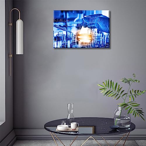 Image of Clinical Laboratory Artwork Wall Decor 1 Pieces Scientist Hand Holding Test Tubes Laboratory Research Pictures Wall Decor Living Room Medical Modern Artwork Print on Canvas Ready to Hang (12 inchWx18 inchH)