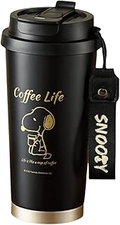 スヌーピー 真空断熱 水筒 魔法瓶 コーヒーカップ 500ml 3WAY飲み口 ストロー付き 大容量 広口 漏れない 保冷保温 おしゃれ アウトドア 洗いやすい 男女兼用 (B) (D)