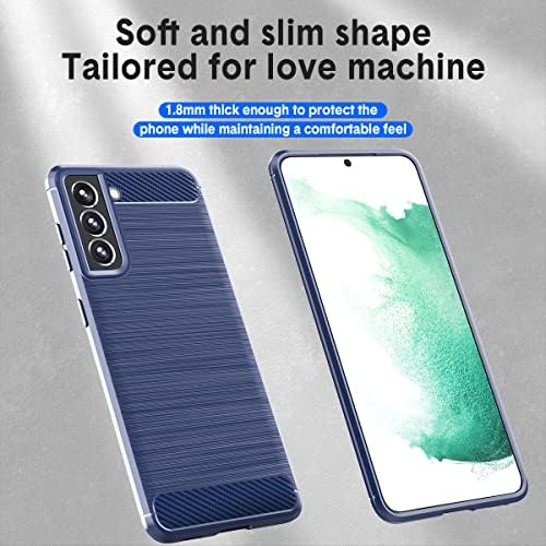 Natbok Compatible Samsung Galaxy S22 Case, Soft TPU Anti Slip, Anti Scratch Shockproof, Samsung Galaxy S22 Phone Case,Slim Carbon Fiber Dirt-Resistant Protective Cover-Blue