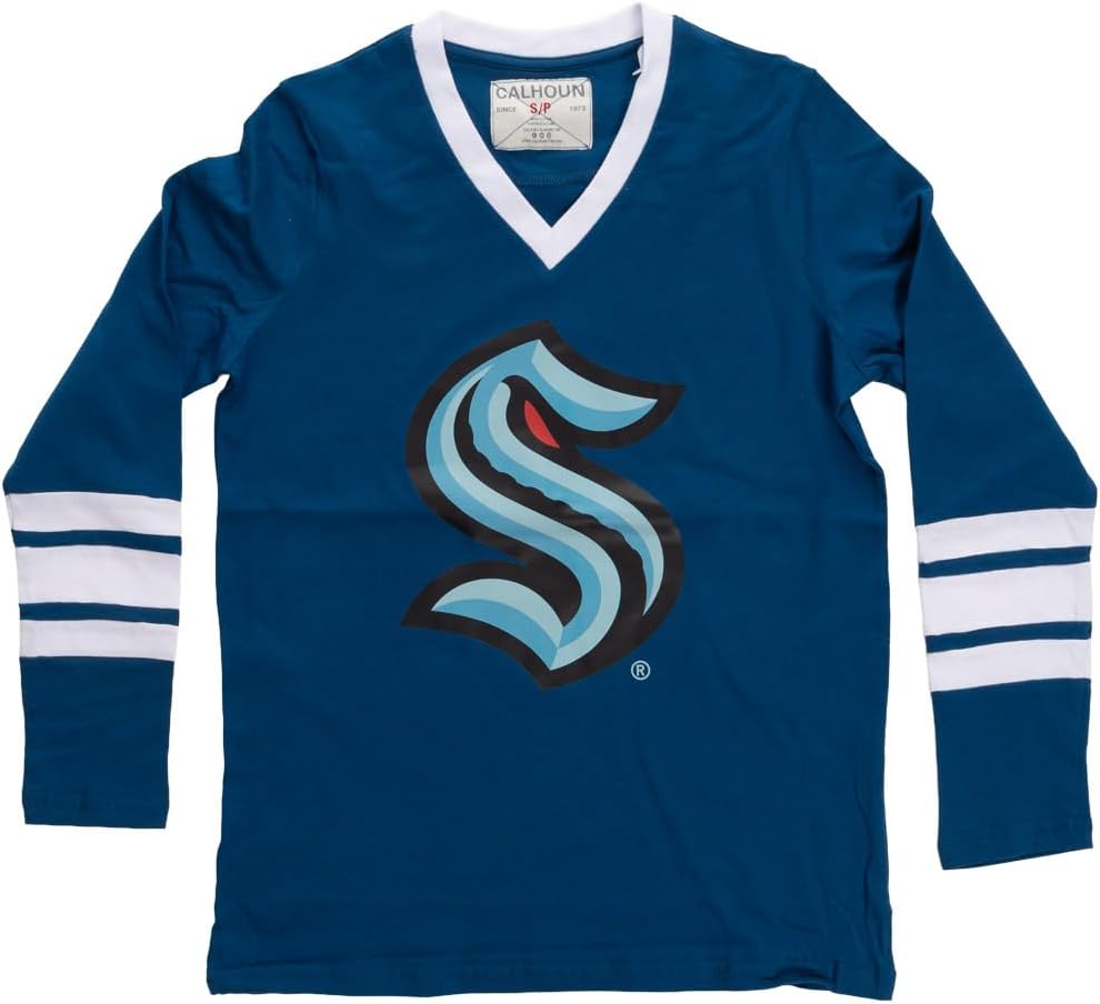 Calhoun NHL Women's V-Neck Varsity Long Sleeve Shirt