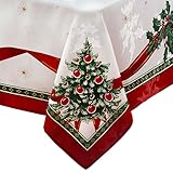 Elrene Home Fashions Villeroy & Boch Toy's Delight Nappe en Tissu de Noël, décoration de Table de Vacances, 152,4 x 304,8 cm, rectangulaire