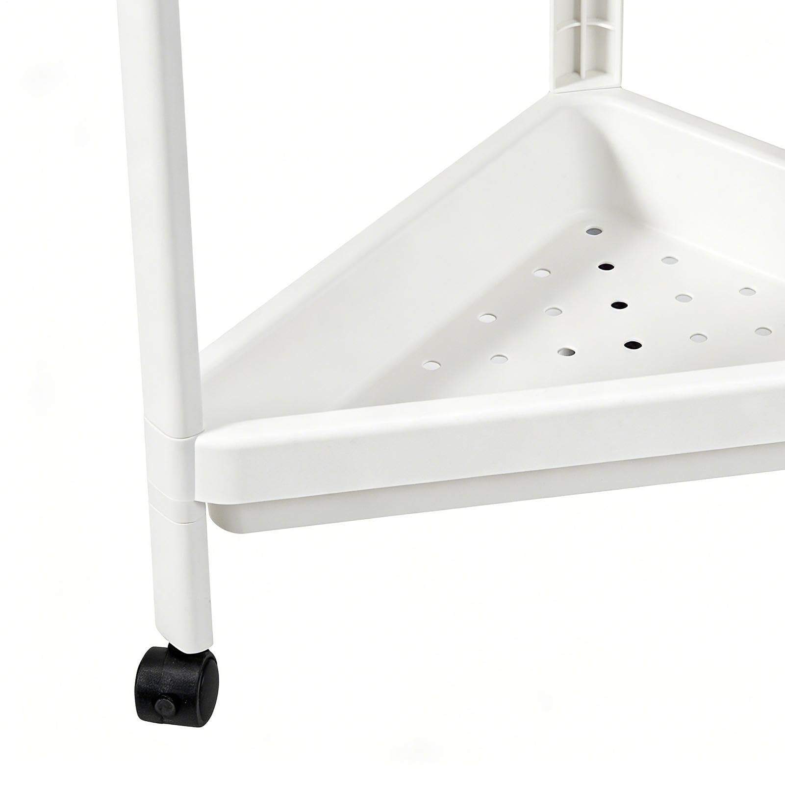 Estante Pequeño de Esquina Organizador Móvil de 3 Niveles con Ruedas | Unidad de estante triangular vertical para salón, dormitorio, estudio, baño, cocina, libros, macetas, artículos de