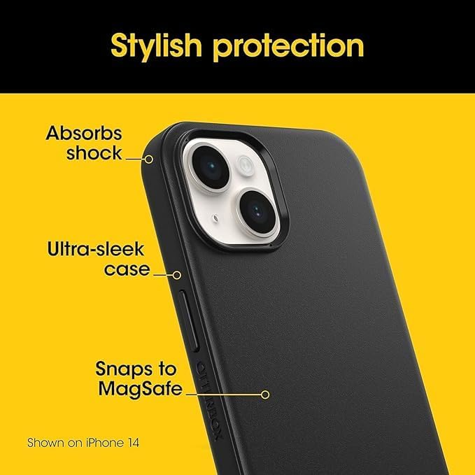 OtterBox iPhone 15 Pro Max (ONLY) Symmetry Series+ Case - Black, Snaps to MagSafe, Ultra-Sleek, Raised Edges Protect Camera & Screen - Non-Retail Packaging - Image 4