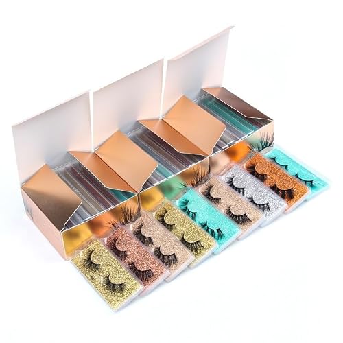 UAMOU Rzęsy 3D rzęsy z norek naturalne sztuczne rzęsy puszyste miękkie krzyżowe rzęsy Manga delikatne naturalne przedłużanie rzęs makijaż Cheerfully (Color : Mix 100 pairs, Size : Eyelashes)