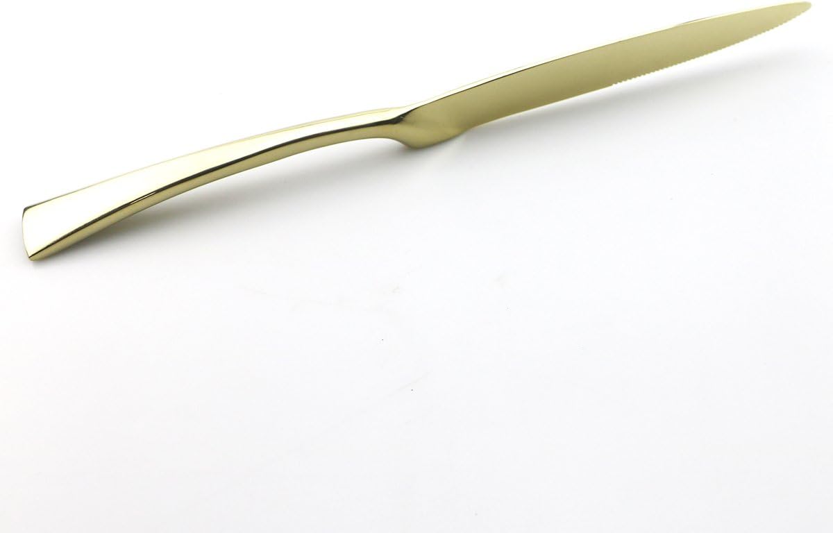 JASHII Luxury 18/10 Stainless Steel 24 Piece Mirror Champagne Gold Flatware Set,Service for 4 ，Silverware Cutlery Utensil Sets,Dinner Knife STEAK Knife Salad Fork DINNER COFFEE Spoon