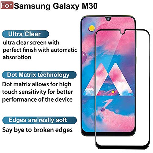 Image of CEDO Tempered Glass for Samsung Galaxy M30 / M30S | Screen Protector Full HD Quality Tempered Glass Anti-Scratch Edge to Edge Coverage with Easy Installation Kit (Black)