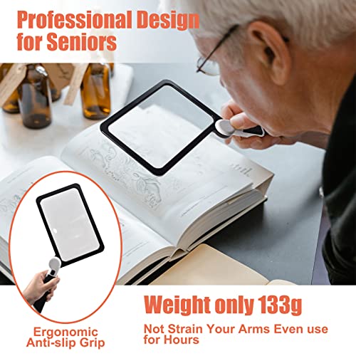 Handheld Magnifying Glass With Light - Wakdop Folding 5X Magnifying Glass With 48 Led Ultra Bright Reading Magnifier 3 Light Modes Lighted Magnifying Glass For Lower Vision And Seniors #TOP4