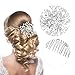 Aulufft 44 Pcs Wedding Bridal Hair Accessories, Sparkly Silver Rhinestone Flower Clip, Pearl Flower Butterfly Bridal Hair Side Combs for Women Bridesmaid Down Headpiece