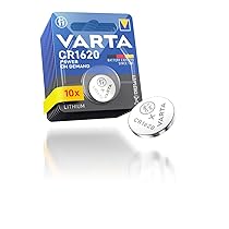 VARTA Pile a Bottone CR1620, confezione da 10, Power on Demand, Lithium, 3V, imballaggio sicuro per i bambini, per dispositivi Smart Home, chiavi dell’auto e altre applicazioni (Esclusivo su Amazon)