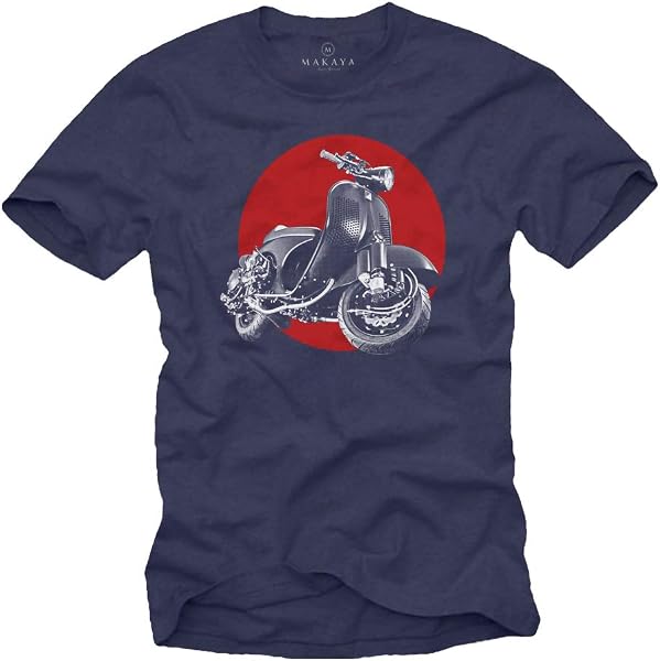 MAKAYA Magliette con Stampa - Vintage Tuning Scooter - Retro T-Shirt Motorino Uomo - 5