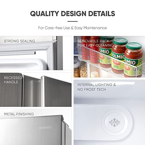 Nutrifrost FF2-69IMFS Side By Side Refrigerators With Ice Makers, 18.1 Cubic Feet No Frost Freestanding Freezer Fridge, 2 Doors Full Size Refrigerator thumb #5