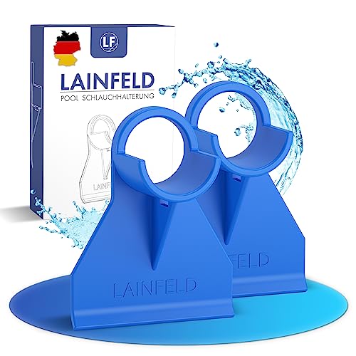 LAINFELD 2x Pool Schlauchhalterung | 26-38 mm | Pool Schlauchhalter als Knickschutz | Rohrhalter für Absperrventil Poolschlauchhalter Halterung