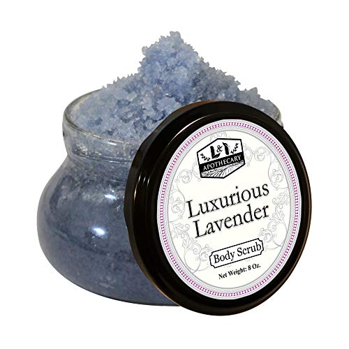 Body Scrub Excellent Exfoliating Body Scrub - 100% Pure Sea Salt Scrub, Excellent Hydrating, Exfoliation & Moisturizing Properties (Lavender, 8 Oz)