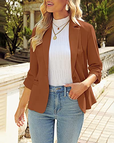LookbookStore Womens Business Casual Outfits for Work Business Casual Outfits for Women Plus Size Women Blazers Formal Jacket for Evening Dresses Brown Sugar Size Medium Fits Size 8 / Size 10