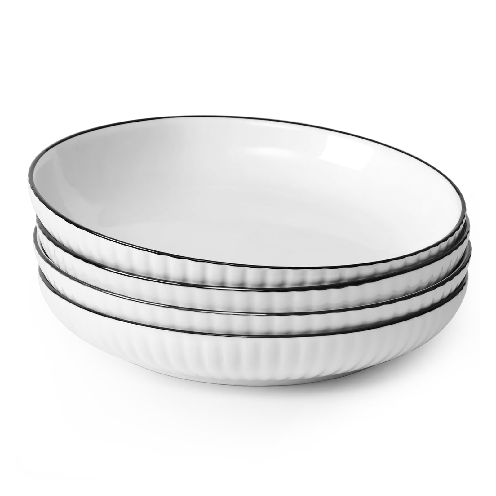 Pasta Bowls Set of 4, 20 Oz / 8 Inch White Pasta Bowls, Small Pasta Bowls