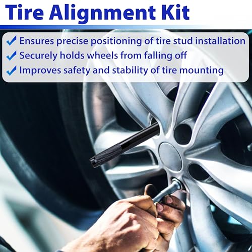10 PCS Automotive Wheel Alignment Tool, Car Tire Alignment Stud Pin Kit, Steel Alloy Lug Bolts Mounting Tools for Mechanics, Positioning Balancing Tools for Changing Tires on Cars with Lug Bolts