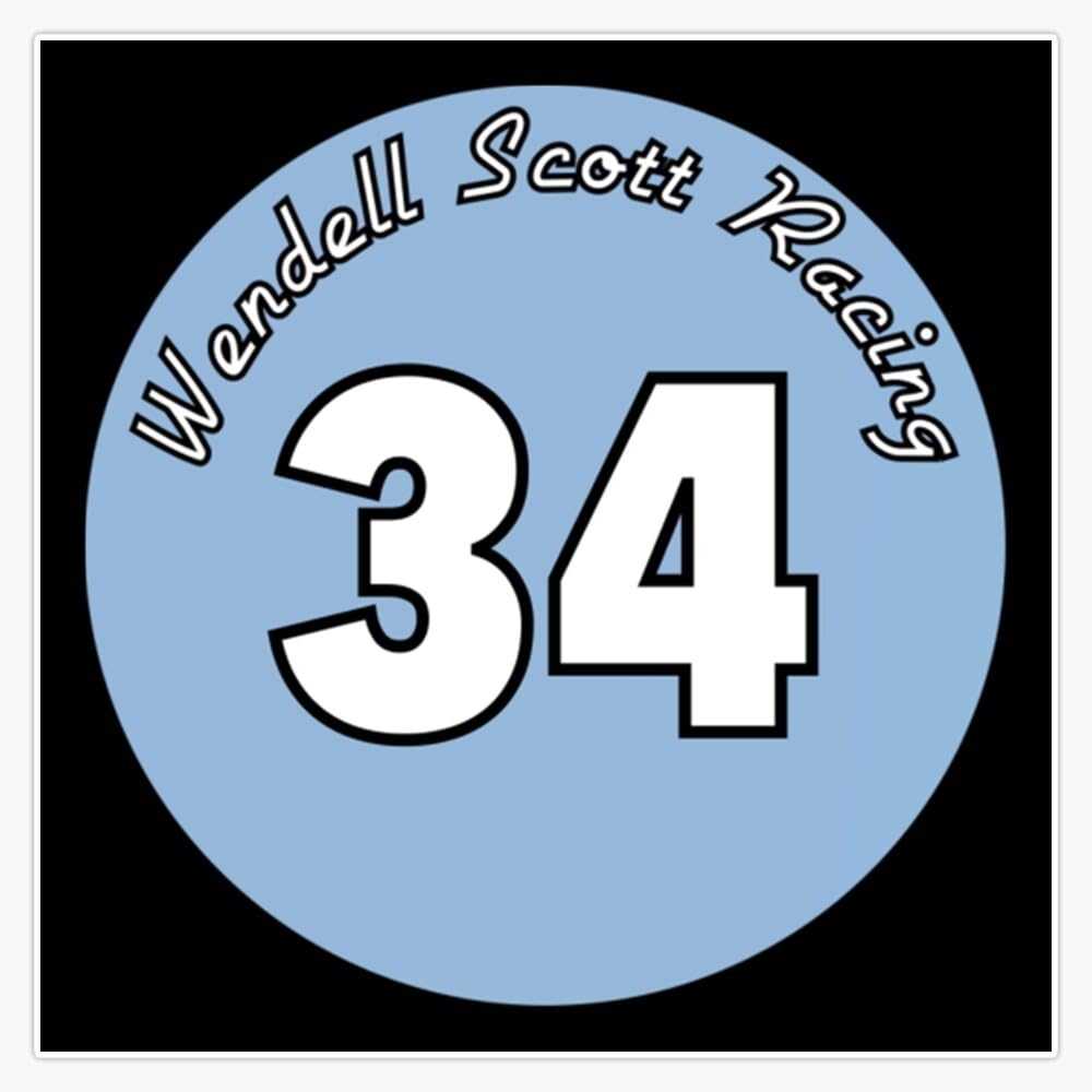 #34 Wendell Scott Window Water Bottle Bumper Sticker Decal 5"