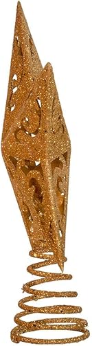 Miniatura 4 de Estrella dorada brillante para árbol Kurt Adler de 5 puntas y 8 pulgadas