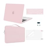 MOSISO Compatible with MacBook Pro 13 inch Case M2 2025&comma; 2024&comma; 2023-2016 A2338 M1 A2251 A2289 A2159 A1989 A1708 A1706&comma; Plastic Hard Case&Bag&Keyboard Skin&Webcam Cover&Screen Protector&comma; Rose Quartz