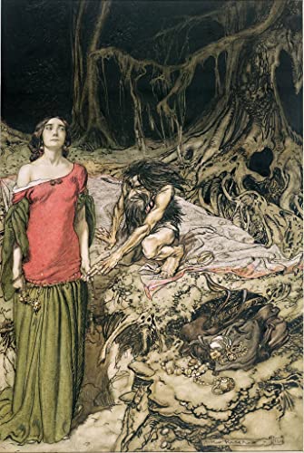 Lienzo El cortejo de Grimhilde Arthur Rackham regalo original para amantes del arte y coleccionistas