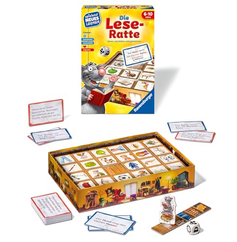 Ravensburger 24956 - Die Lese-Ratte - Spielen und Lernen für Kinder, Lernspiel für Kinder ab 6-10 Jahren, Spielend Neues Lernen für 1-4 Spieler - Geburtstagsgeschenke