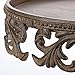 Glass Domed Cake Pedestal with Acanthus Leaf Ornate Brown Metal Base and Cream Ceramic Plate