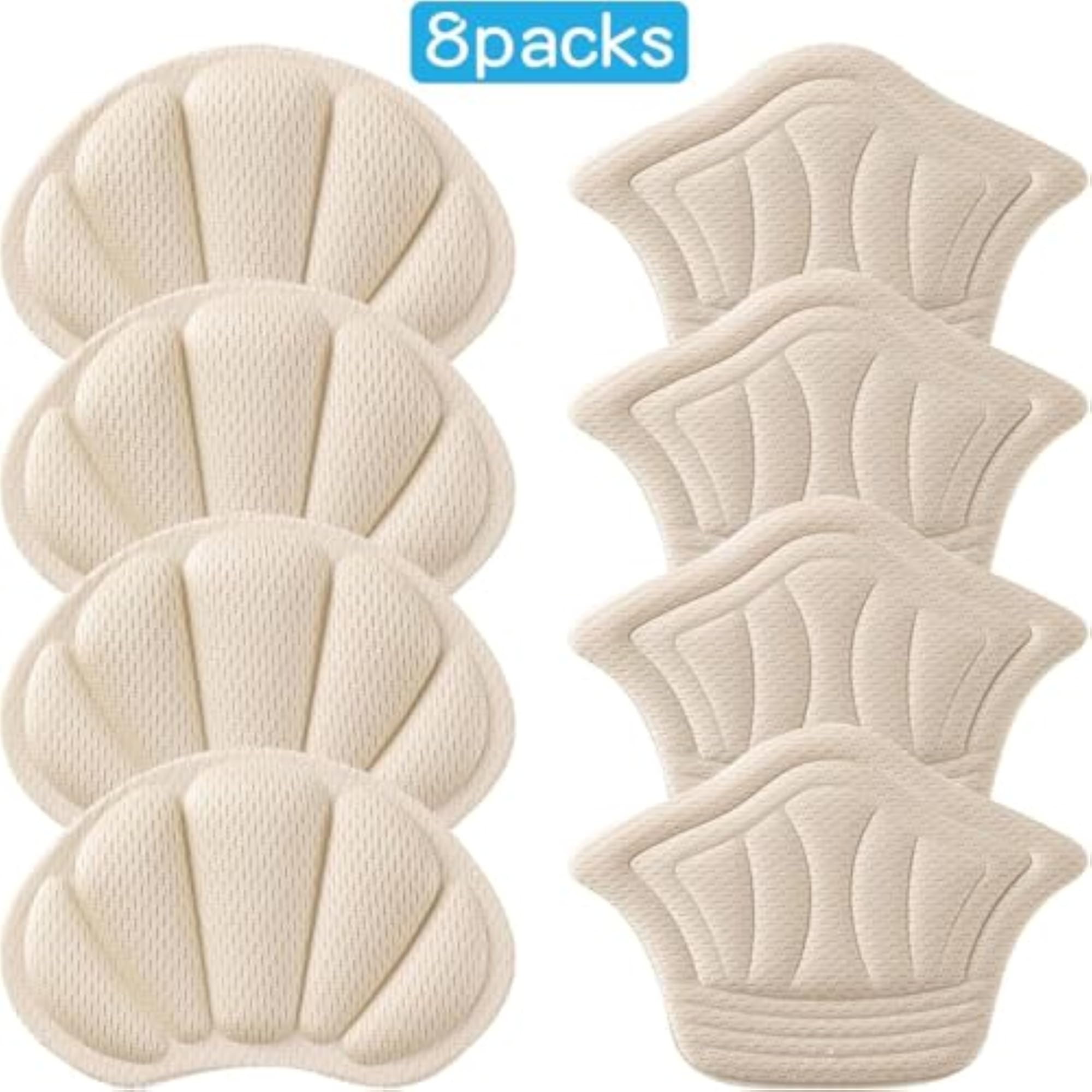 Heel Cushion Pads, Adhesive Back of Heel Grips, 4 Pair