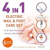Own Harmony Elektryczny pilnik do stóp i paznokci (4 w 1), profesjonalne narzędzia Mani Pedi, idealna polerka do paznokci