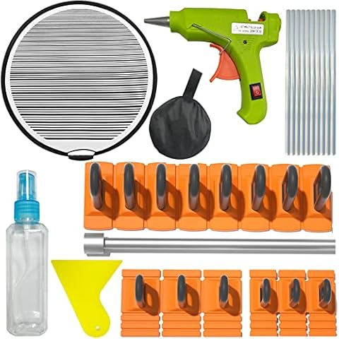 HiYi Dent Repair Kit Dent Remover Tool for Car Dent Puller Dent Reflector Board Dent Removal Kit Dent Puller for Refrigerator Car Large & Small Dent Repair (18 pcs) Cover