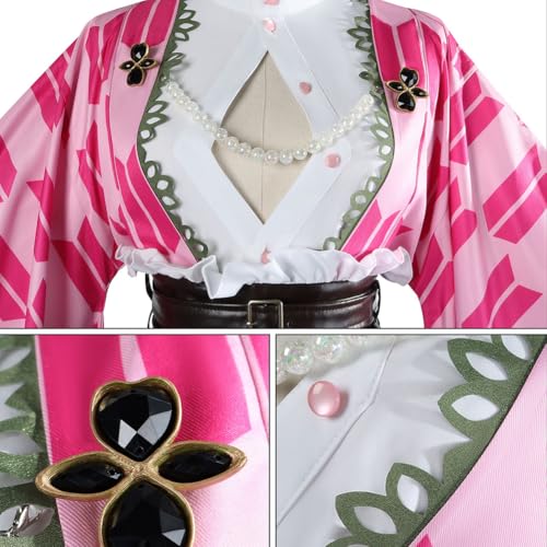 Kanroji Mitsuri Costume Uniform Pink Dress Full Set For Women Party Suit by AQWGVM - Used condition - Image 4