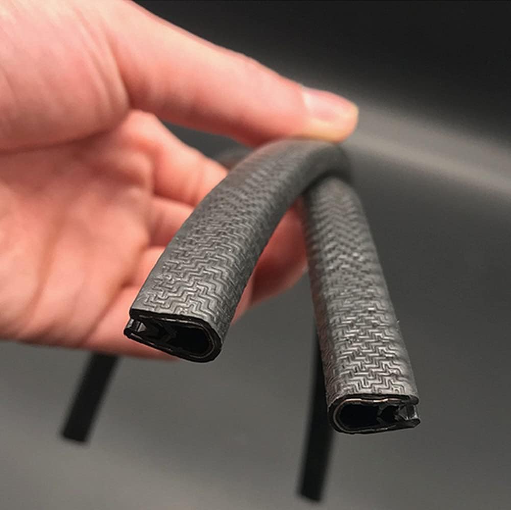 Edge Trim Black Small Fits Edge 1/16 to 1/8 Inch Flexible PVC Edge Protector for Sharp/Rough Surfaces, Easy to Install (50 Feet (15 Meter))